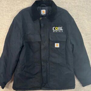 Carhartt Detroit Jacket L‎ Black Quilted Workwear Duck Canvas C003
